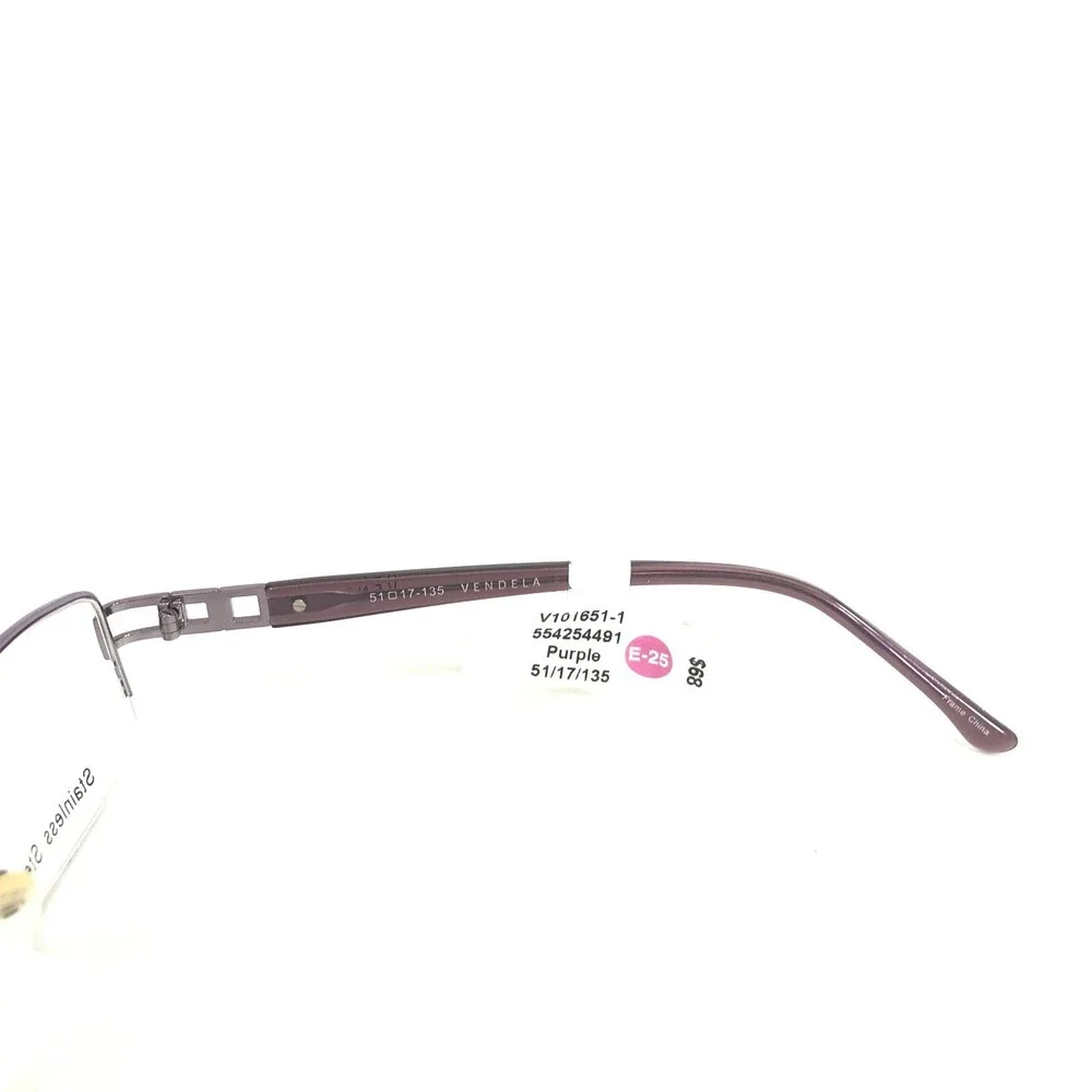 Vendela Eyeglasses Frames V 1016-1 Purple Rectangular Half Rim 51-17-135